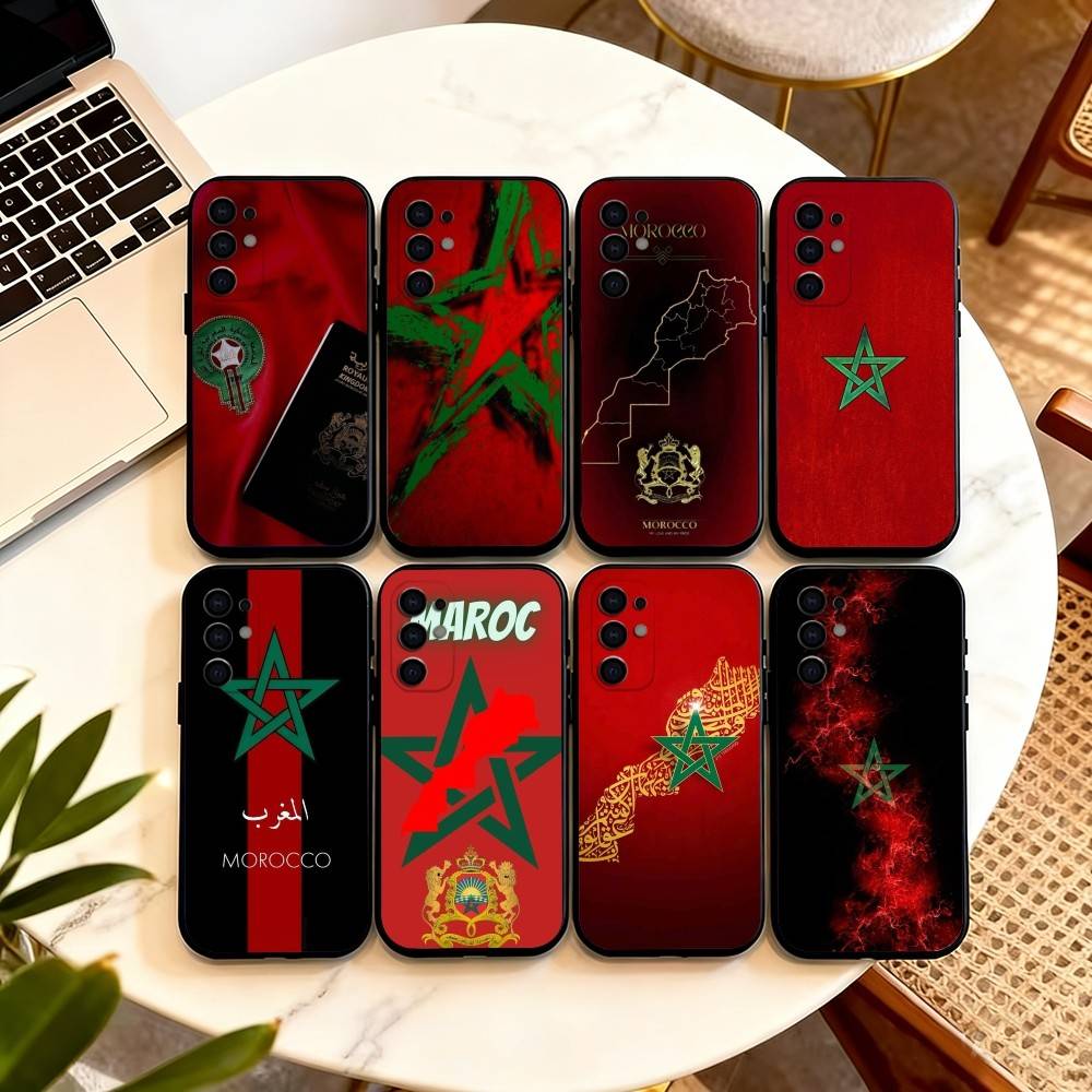 Morocco-O F-Flag Phone Case Black Silicone Soft For Samsung S25,S24,S21,S22,S23,S30,Ultra,S20,Plus,Fe,Lite