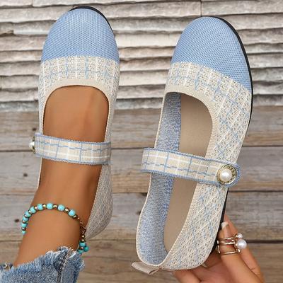 Женские туфли-балетки Весна и Лето Повседневные Модные Лоферы На Плоской Подошве Противоскользящие Модные Универсальные Вязаные Туфли для Женщин