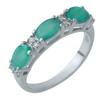 Silver Ring with Natural Emerald (1929667) 2.31 Gr. 925 Samples