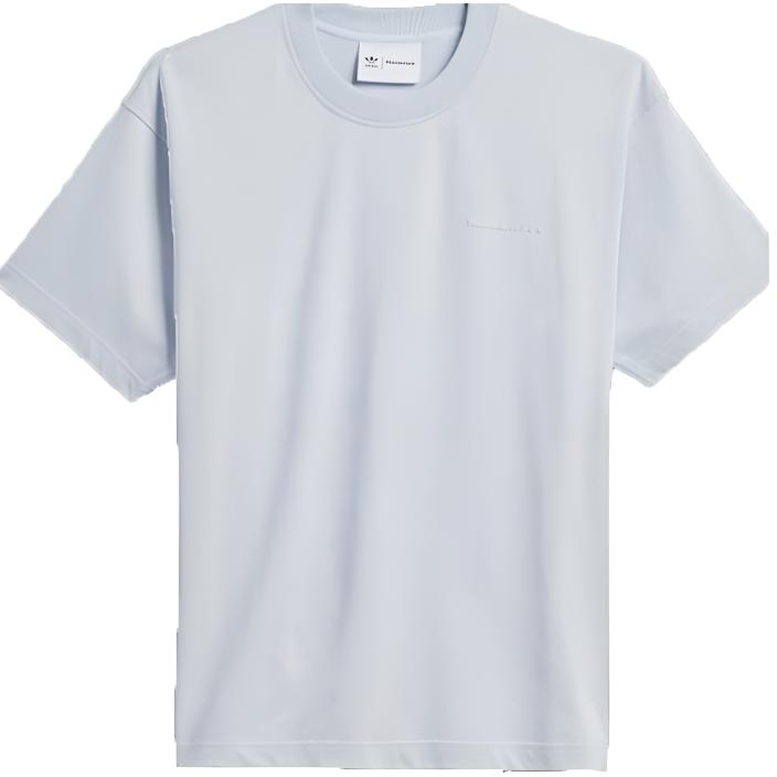 Adidas Originals X Pharrell Williams Solid Color Loose Fit Sports T-Shirt Unisex Tops Blue HS4836