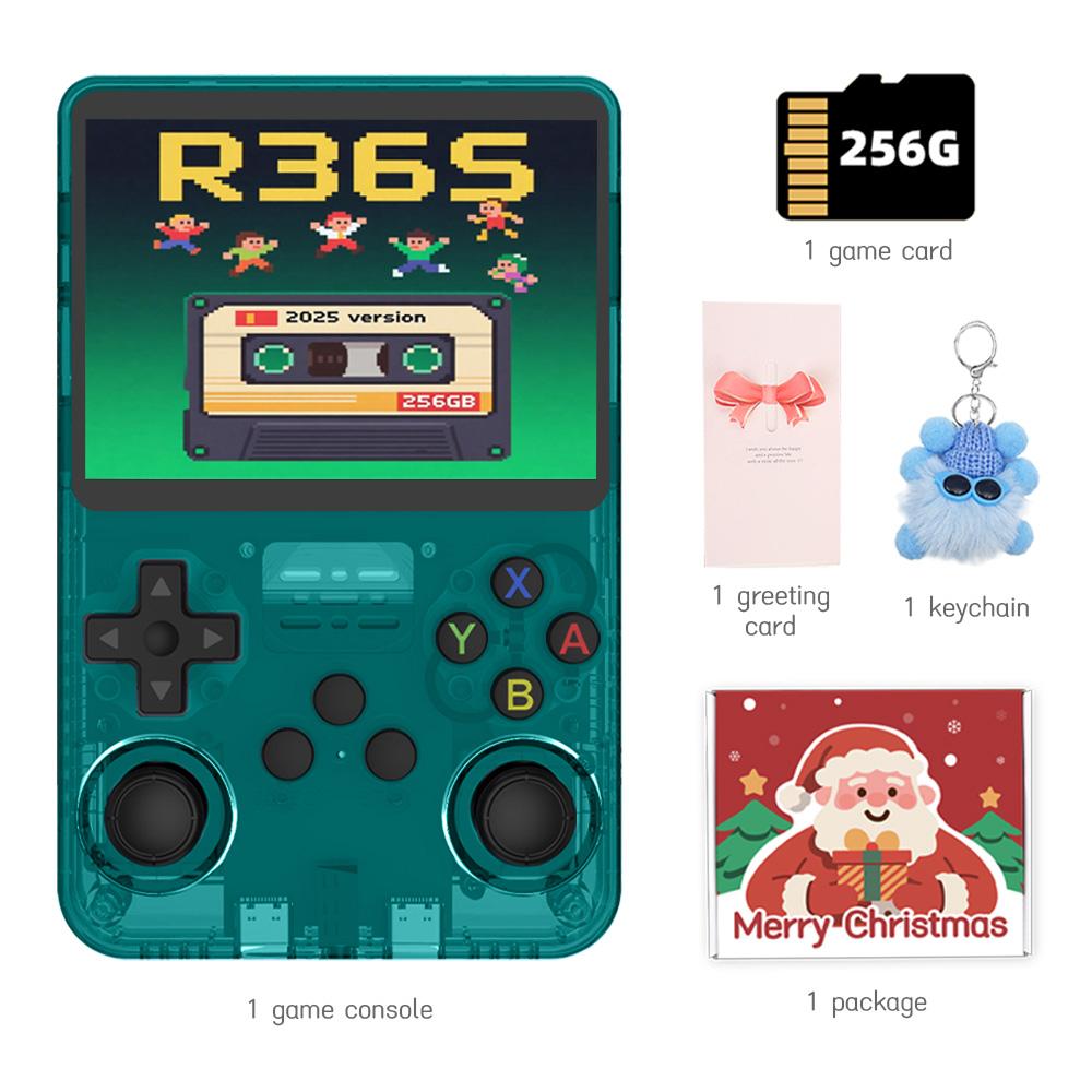 256 ГБ R36S Ретро портативная игровая консоль Система Linux 3,5-дюймовый IPS-экран Портативный портативный видеоплеер для рождественского подарка