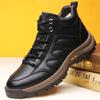 Зимние хлопковые ботинки мужские шерстяные теплые плюс бархат толстые высокие мужские ботинки северо-восточные уличные зимние ботинки на толстой подошве для папы