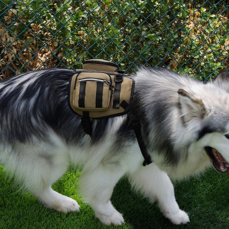 Tactical Dog Saddle Backpack Adjustable Molle Harness Bag For Medium Large Dog Outdoor Hiking Camping Travel