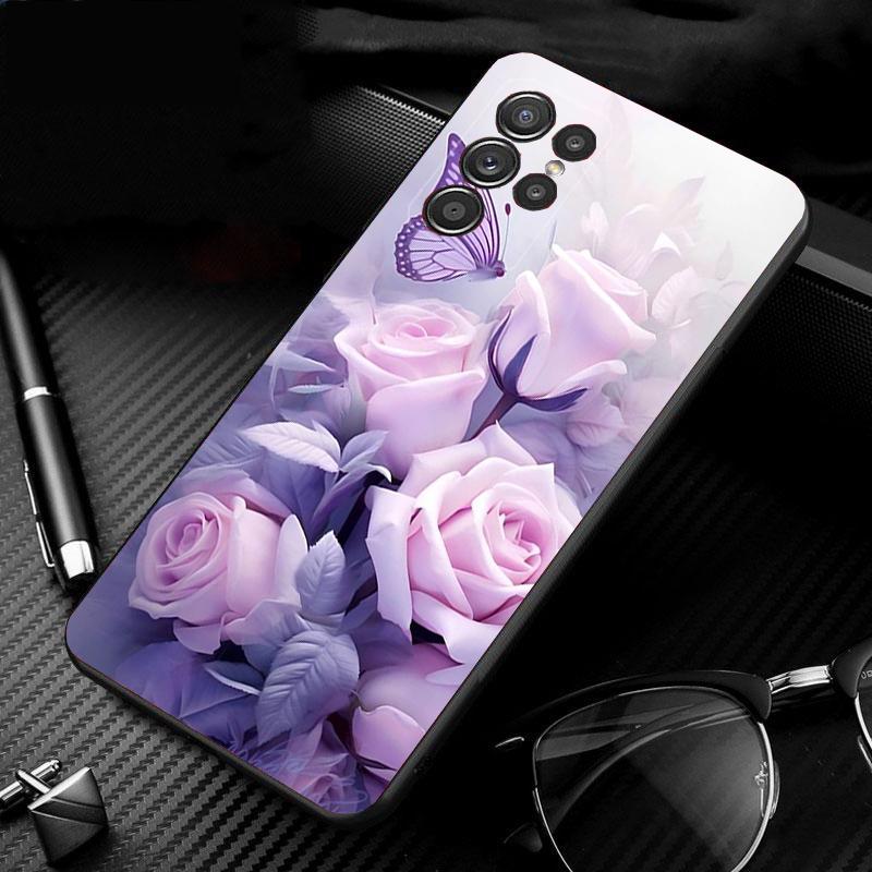 Butterfly Rose Flower Phone Case For Samsung S26 S25 S24 S23 S22 Ultra S23 S22 S25 Plus S24 FE S26Edge