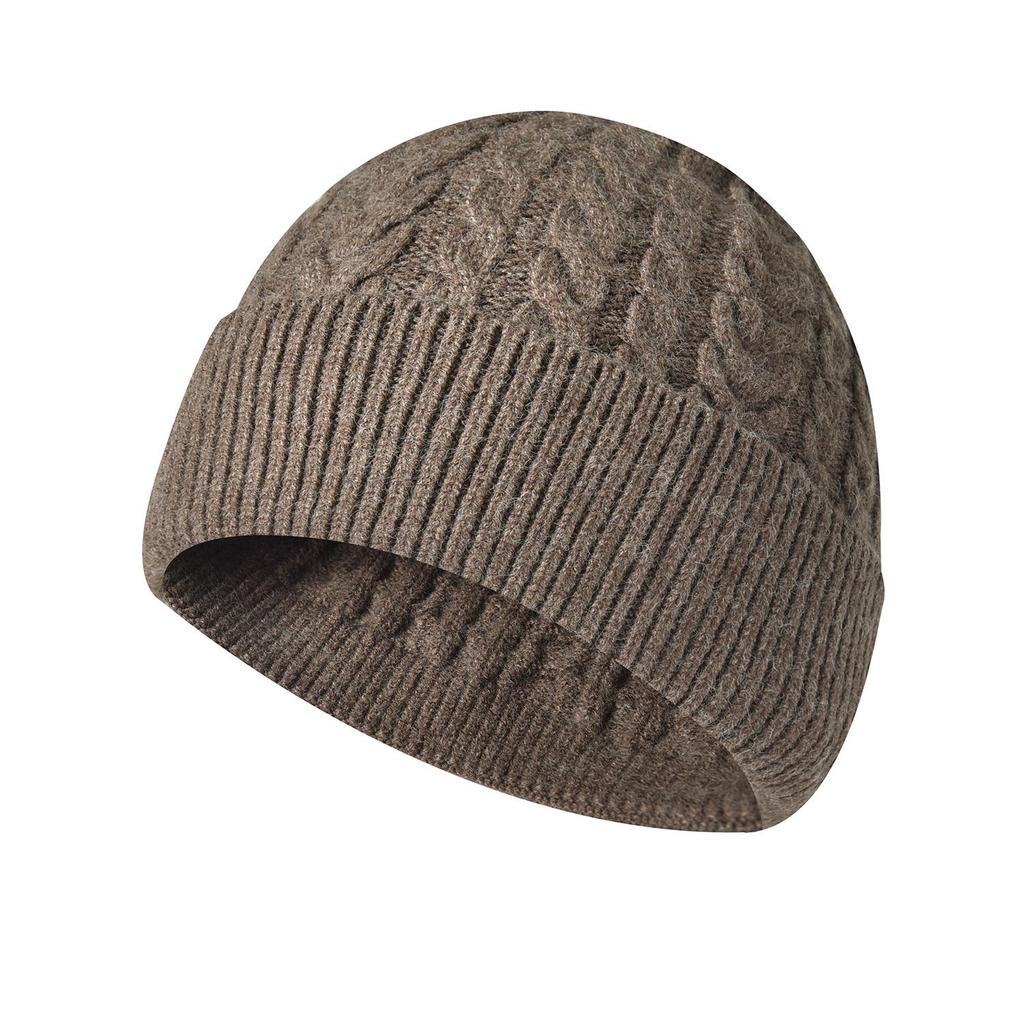 Зимняя вязаная шапка бини с ушками - Шерстяная шапка для женщин/мужчин, визуально стройнящая лицо