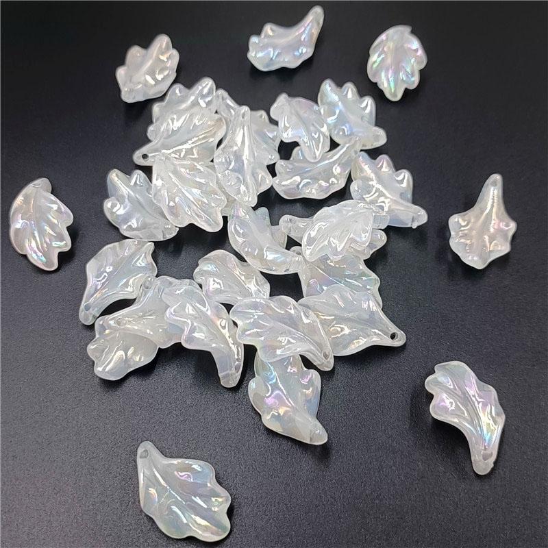 10 шт. креативные акриловые кулон с имитацией глазури и листьев, цветные бусины с УФ-покрытием, браслет «сделай сам», изготовление ювелирных изделий