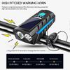Rechargeable Solar Bike Light with 130dB Bell, Ultra Bright 1000LM Bicycle Headlight for Mountain/Road Bikes