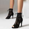 Girls Latin Dance Shoes Women Modern Dance Salsa High-Top Sandals Dance Hall Shoes Ladies Fashion Sexy High-Heeled Suede Boots