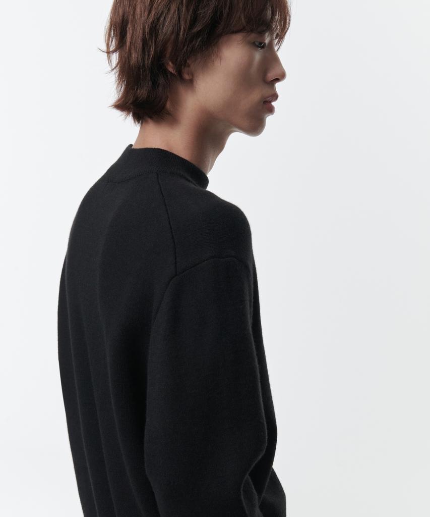 MUSINSA STANDARD Minimal Mock Neck Knit [Black]