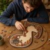 Music symbol instrument puzzle decoration, wooden instrument-shaped puzzle, unique music-themed decor (A1, 10 inches, 3 pieces)