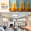 Светодиодный потолочный светильник с пультом дистанционного управления, Диммируемый 24 Вт 3-цветный потолочный светильник с диммируемым ночником 1800k Теплый, Круглые накладные светодиодные потолочные светильники (белый)