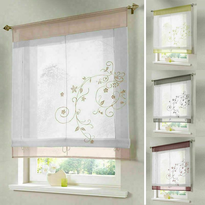 Вуаль Вышивка Панель Готовые Кухни Сетчатые Шторы Оконные Шторы Римские Жалюзи Декор
