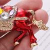 Keychain Pendant Chinese Style Rhinestones-Encrusted Oil Painting 3D Zodiac Horse Design Key Chain Metal Charm Bags Keyring