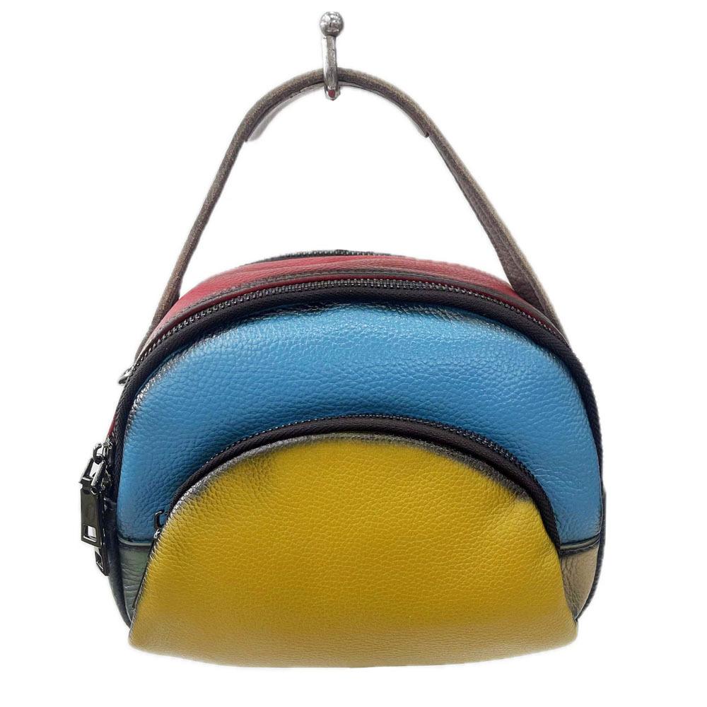 Модная кожаная женская сумка, универсальный первый слой из коровьей кожи, портативная сумка-мессенджер, полированная ретро-сумка