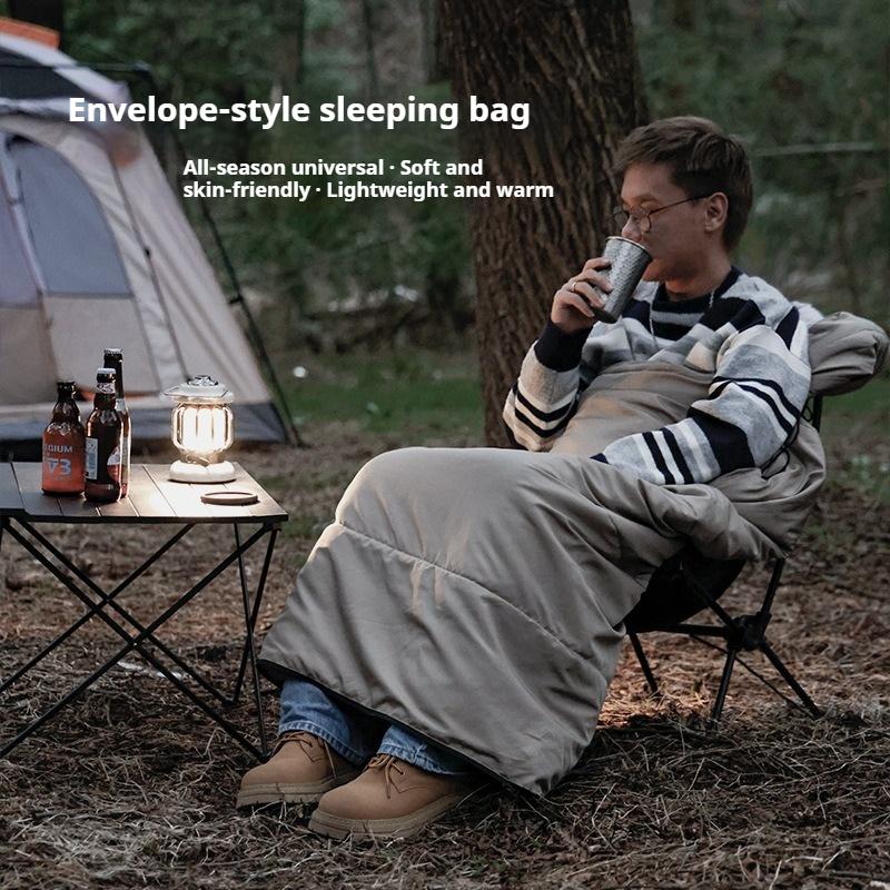 Спальный мешок для кемпинга на открытом воздухе, всесезонный, универсальный, холодостойкий, теплый, хлопковый, удобный спальный мешок (190+30)*75см