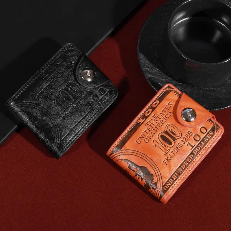 Мужские кошельки с рисунком 100 долларов США, мужской из ПУ кожи, высококачественный чехол-держатель для фотокарт, модный кошелек большой вместимости