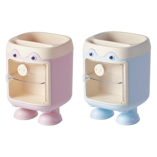 Милый мультяшный держатель для ручек в виде свиньи, многосекционный органайзер для стола с выдвижным ящиком, многофункциональный держатель для косметики и кистей для макияжа для дома, офиса, школы