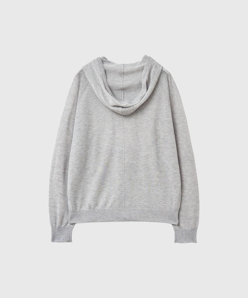 GENERALIDEA Sheer Hooded Knit Pullover [Melange Grey] / Gf2Lkp526