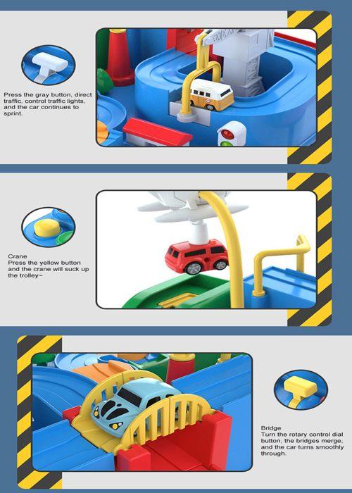 Circuit de Course 2 en 1 - Jouet Enfant - Multicolore - 3 Mini-Véhicules - Sûr et Écologique - 3 Ans et Plus