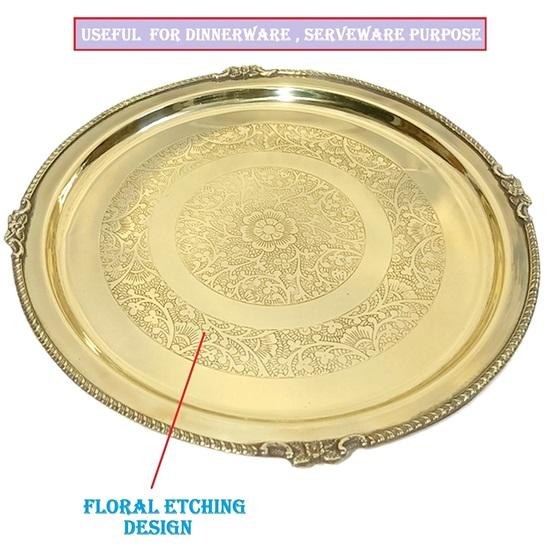 Обеденная тарелка Thali Brass Puja Plate Heavy Duty Large Plate Tableware Serviсe