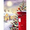 Пейзаж Алмазная картина Зимний дом Алмазная мозаика Рождественская елка Вышивка Полный комплект Настенные картины 30x40 см/12x16 дюймов