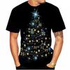 X'mas New Year 3D Printed T-Shirt For Men Funny Christmas Tree Pattern Tees Casual Loose O-Neck Short Sleeve T Shirts Unisex Top