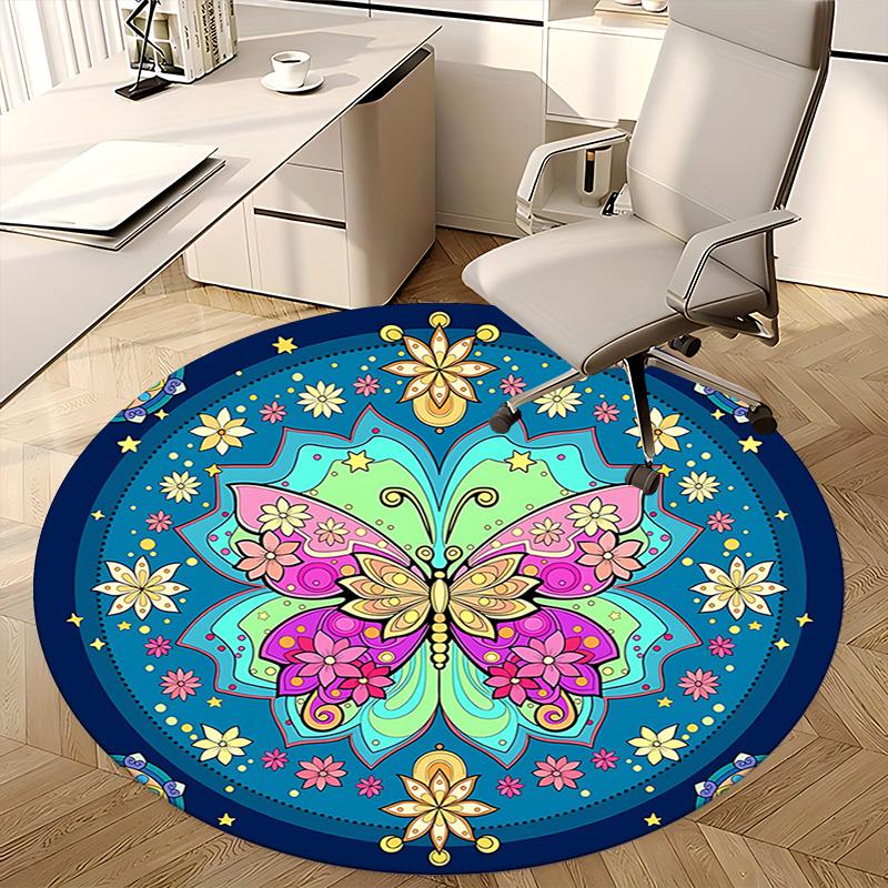Colorful Butterfly Office Carpet Chair Mats, Home Decor, Office Carpet, Gift for Any Room1118153a