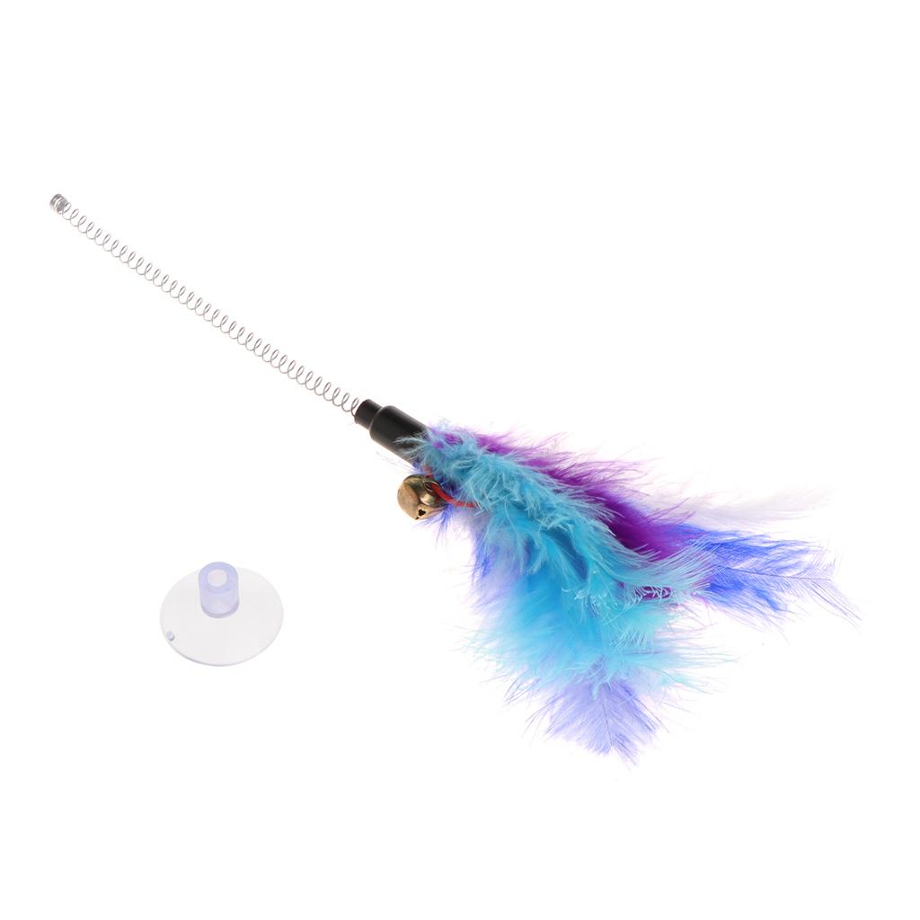 For Cat Teaser Toy Fun Feather Toys with Suction Cup Kitten Teaser Toys Interactive Catcher for Cat Toy for Kitten for C