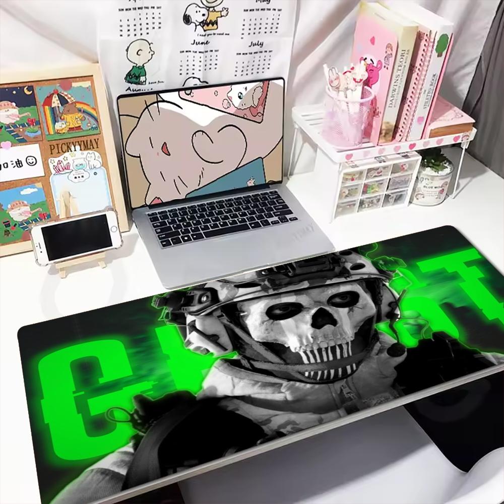 XXL Large Gaming Mouse Pad Green Masked Trooper Deskmat Non‑Slip Rubber Keyboard Table Mats Military Tactical Game Mousepads