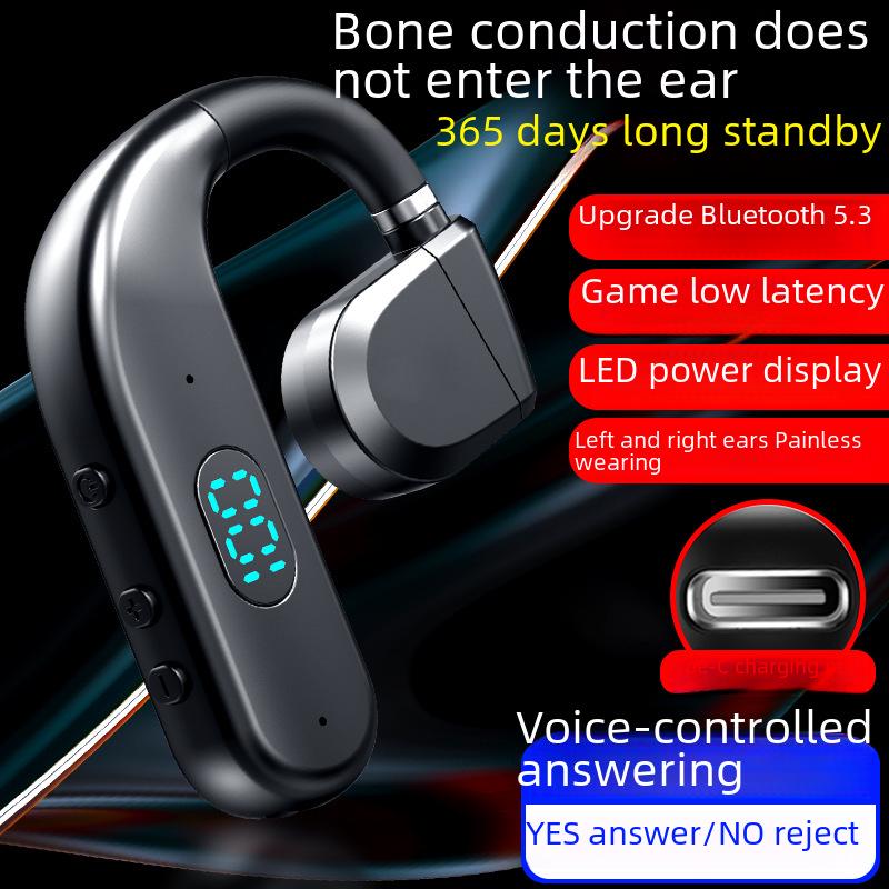 Беспроводная Bluetooth-гарнитура T50: Конструкция с заушным креплением, открытый тип, большая емкость, сверхдлительное время работы от аккумулятора для работы, вождения и бега