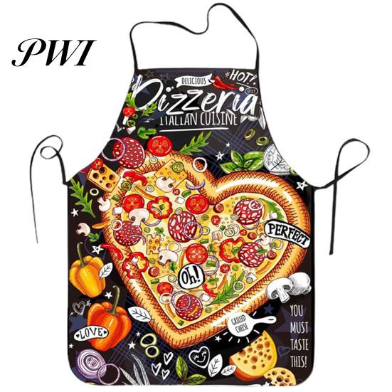 Baking Apron Cooking Sleeveless Comfortable Wearing Clear And Real Image Reusable Unisex Anti-stain Waterproof Polyester Pizza Pattern Kitchen