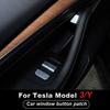 Car Window Lift Switch Button Door Open Sticker Trim For Tesla Model 3 2017-2024 Interior Modification Decoration Accessories