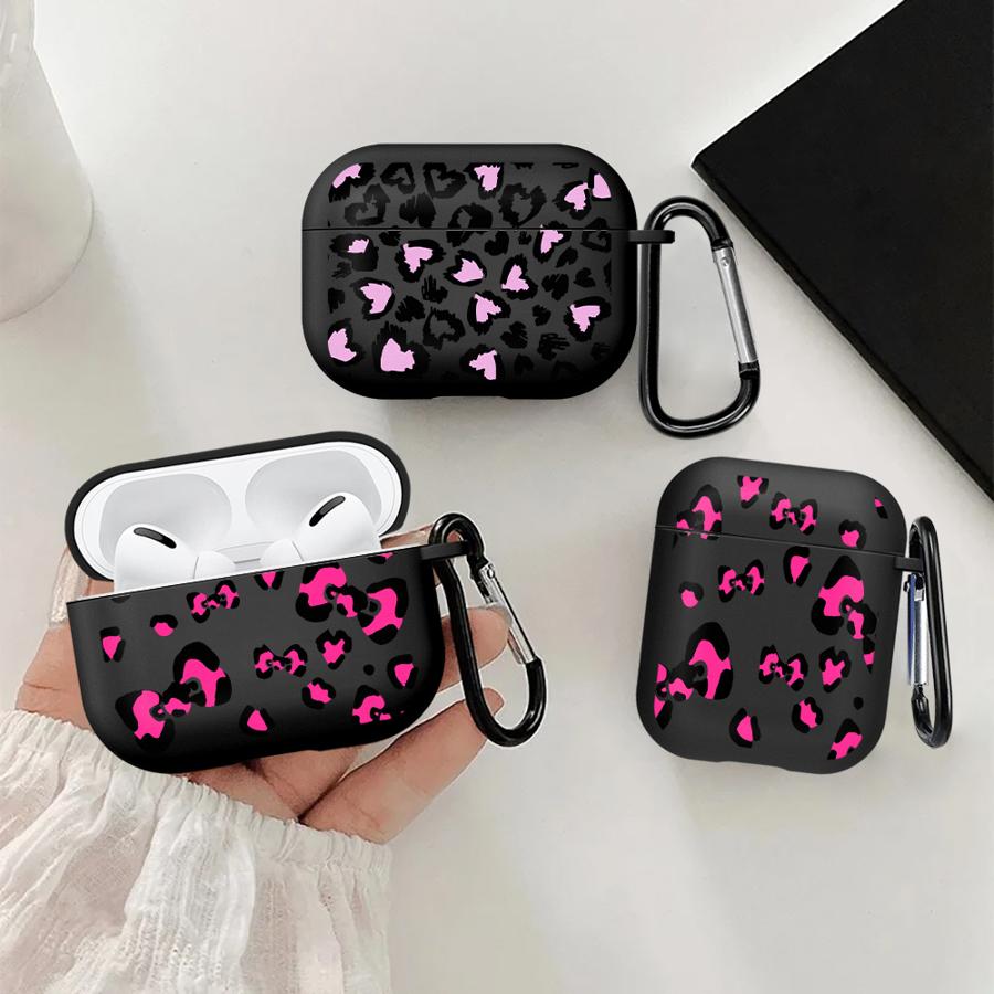 Розовый Леопардовый Чехол-Сердечко Для Airpods Pro 2 Pro2 Pro3 4 1 3 Чехлы-Крышки Для Наушников