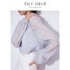 [Same as mall] TKY SHOP premium Western style thin chiffon sweater 2024 new texture