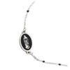 [R0126] - Black Silver 'Virgin Mary' Steel Designer Bracelet - 12x9 Mm