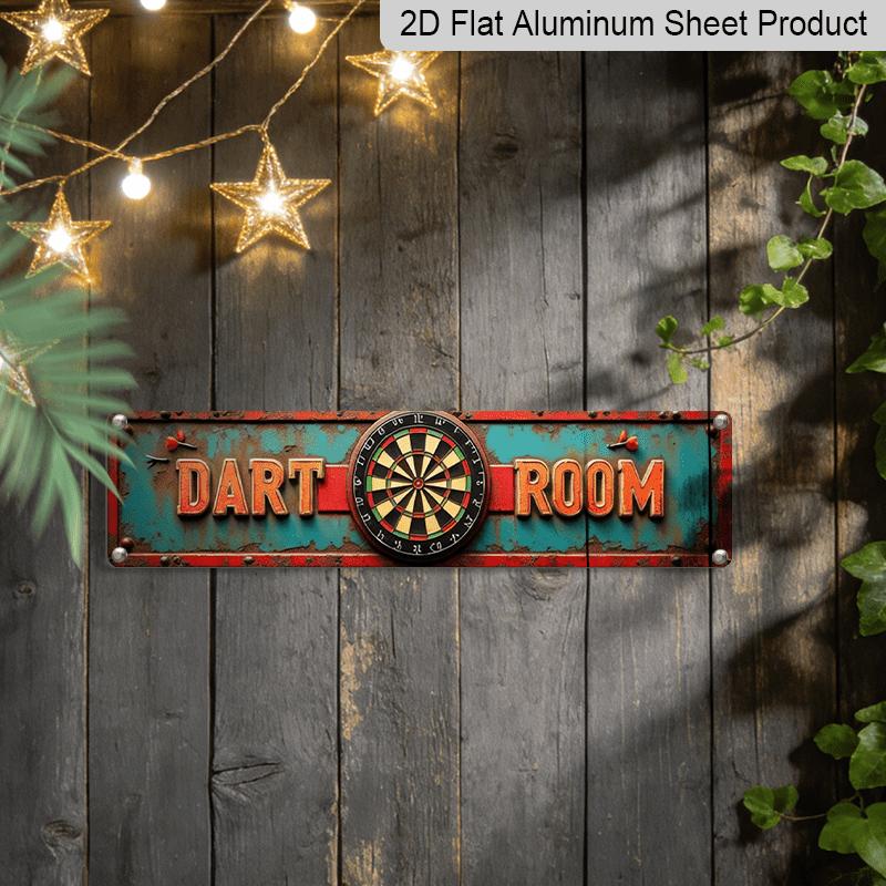 2D Flat, Aluminum Signboard, An Interesting Wall-mounted Aluminum Decoration Item Dartboard Darts Vintage Rustic, Can Be Used in Bars, Living Rooms
