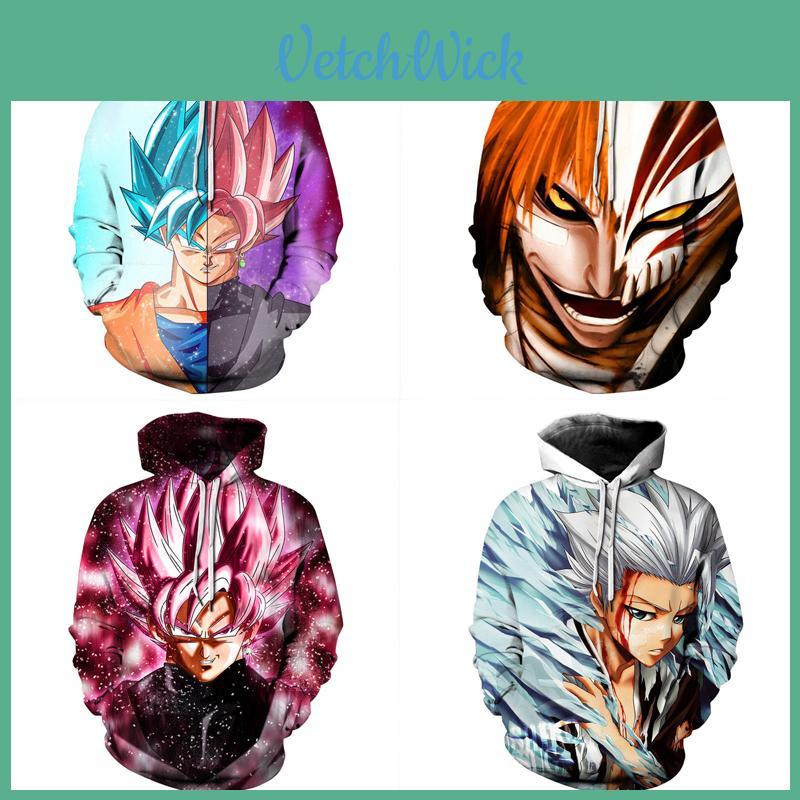 Полиэстер Dragon Ball Z Супер Сайян Гоку Мужская Женская Аниме Толстовка с Капюшоном**