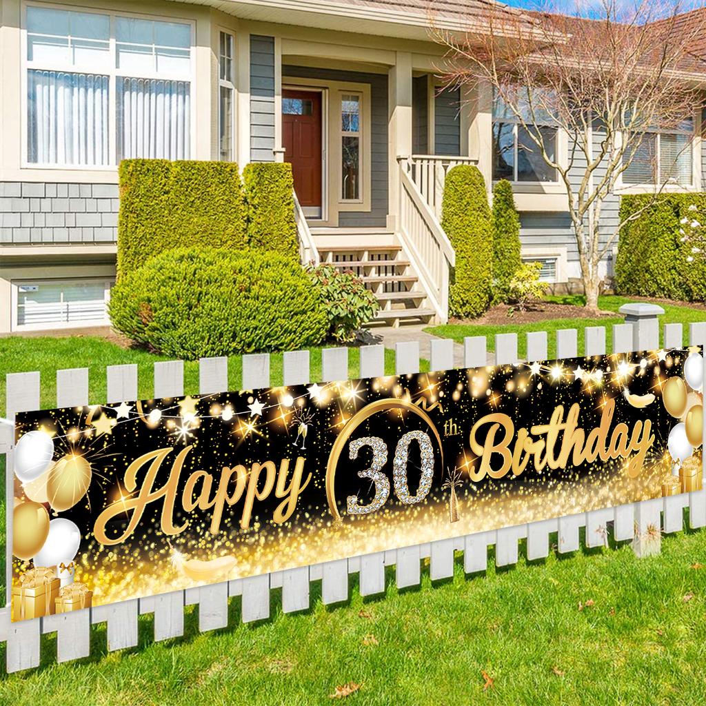 Black Gold Birthday Background 30 40 50 60 Years Birthday Party Decor Adult 30th 40th 50th Birthday Party Supplies Anniversary