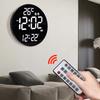 HZDHCLH Часы настенные цифровые часы с большим экраном цифровые часы с пультом дистанционного управления 12 дюймов светодиодные настенные часы RGB12 цвета температура влажность для дома спальня