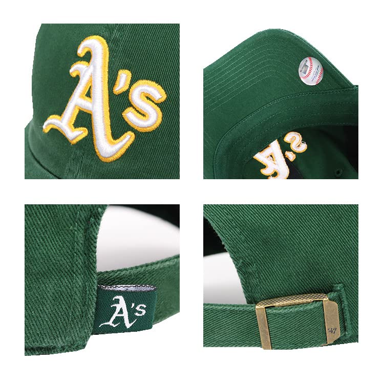 Кепка 47 Brand Clean Up Low Cap MLB Oakland Athletics Темно-зеленая Один размер