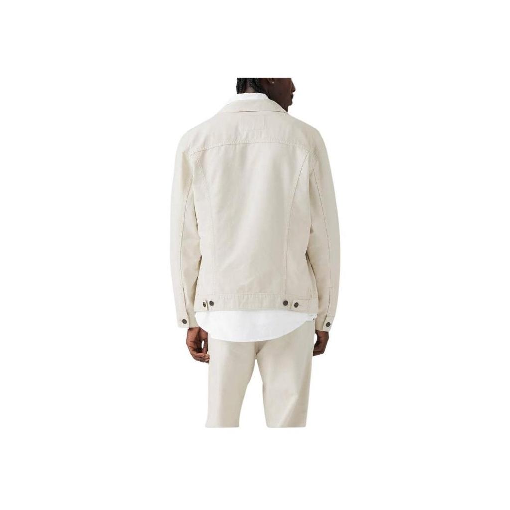 Levi's Свободная джинсовая куртка из хлопка и льна Off White Мужская A5782-0063