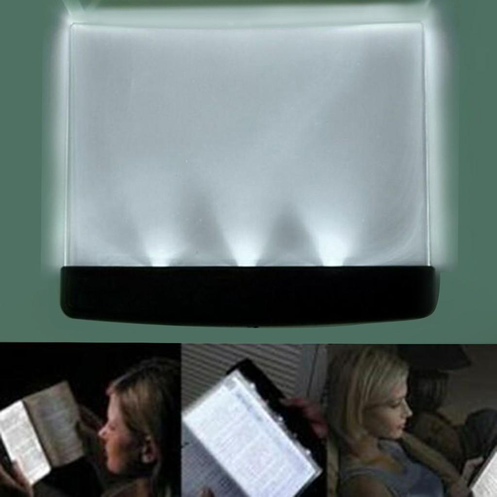 LED Light Wedge Eyes Protect Panel Book Reading Lamp Paperback Night Vision