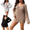 Женское пляжное платье размера S-XL Особенности: Длинный рукав, Вырез, Нейлоновая ткань, Накидка для водных видов спорта