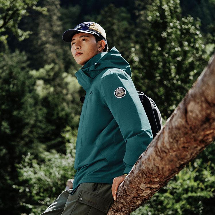 Skechers Серия Cube 3 в 1 Пуховый внутренний слой Теплая Ветрозащитная Водонепроницаемая Износостойкая Куртка Мужская Куртка Морской Зеленый L424M143-02ZG
