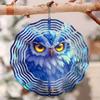 Металлический ветряной спиннер Сова Декор для сада на открытом воздухе Вращающаяся ветряная мельница с дизайном синей и желтой совы для патио, двора, отпугиватель птиц