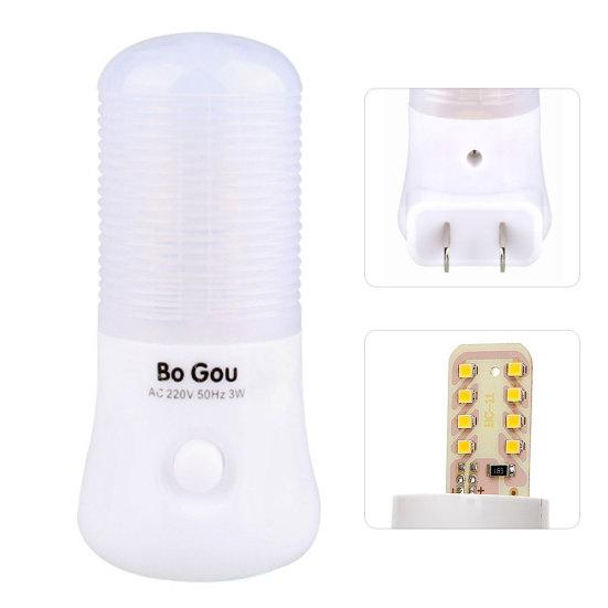 3W LED Wall Plug-in Night Light Baby Bedroom Hallway Nursery Lamp Home Decor