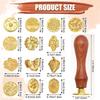8/10/12Pcs Retro Wax Seal Stamp Head Kit Multishape Enamelled Seal Heads  Gift Packing