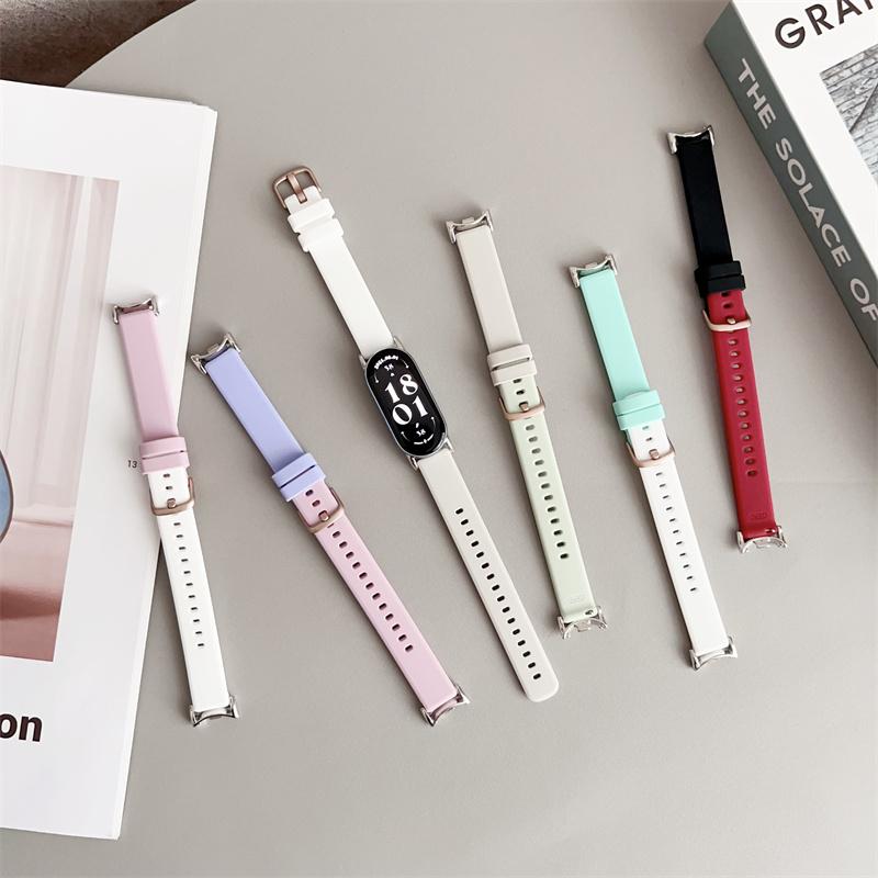 Sport Strap For Xiaomi Mi Band 9 Belt Replacement Miband8 Silicone Bracelet Smart Band 8 Waterproof Watchbands Accessories