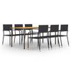 Day and Night - Day and Night Garden Dining Furniture Set 7 Pieces Black PE Rattan