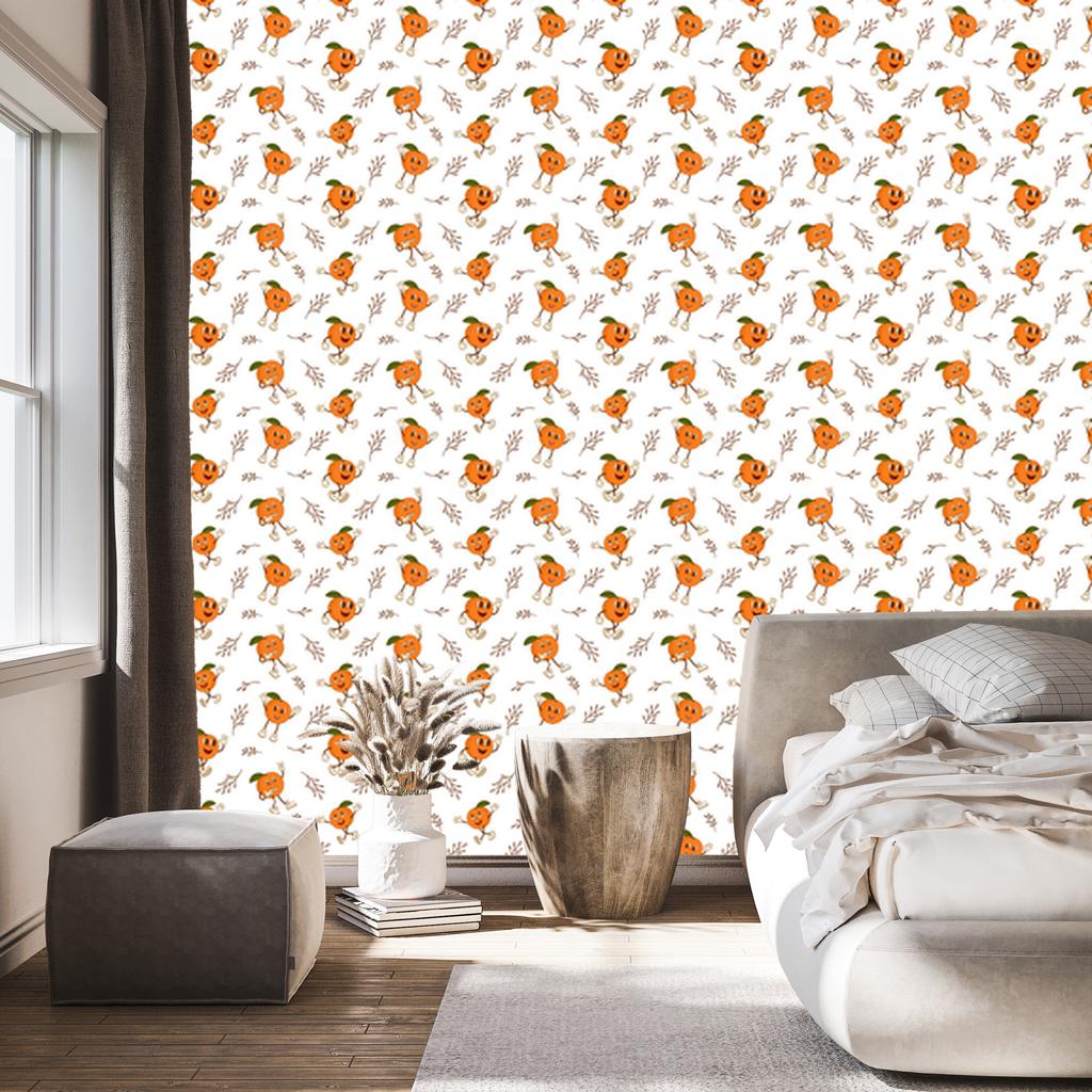 Retro White and Peach Wallpaper for Living Room and Bedroom 50x1000